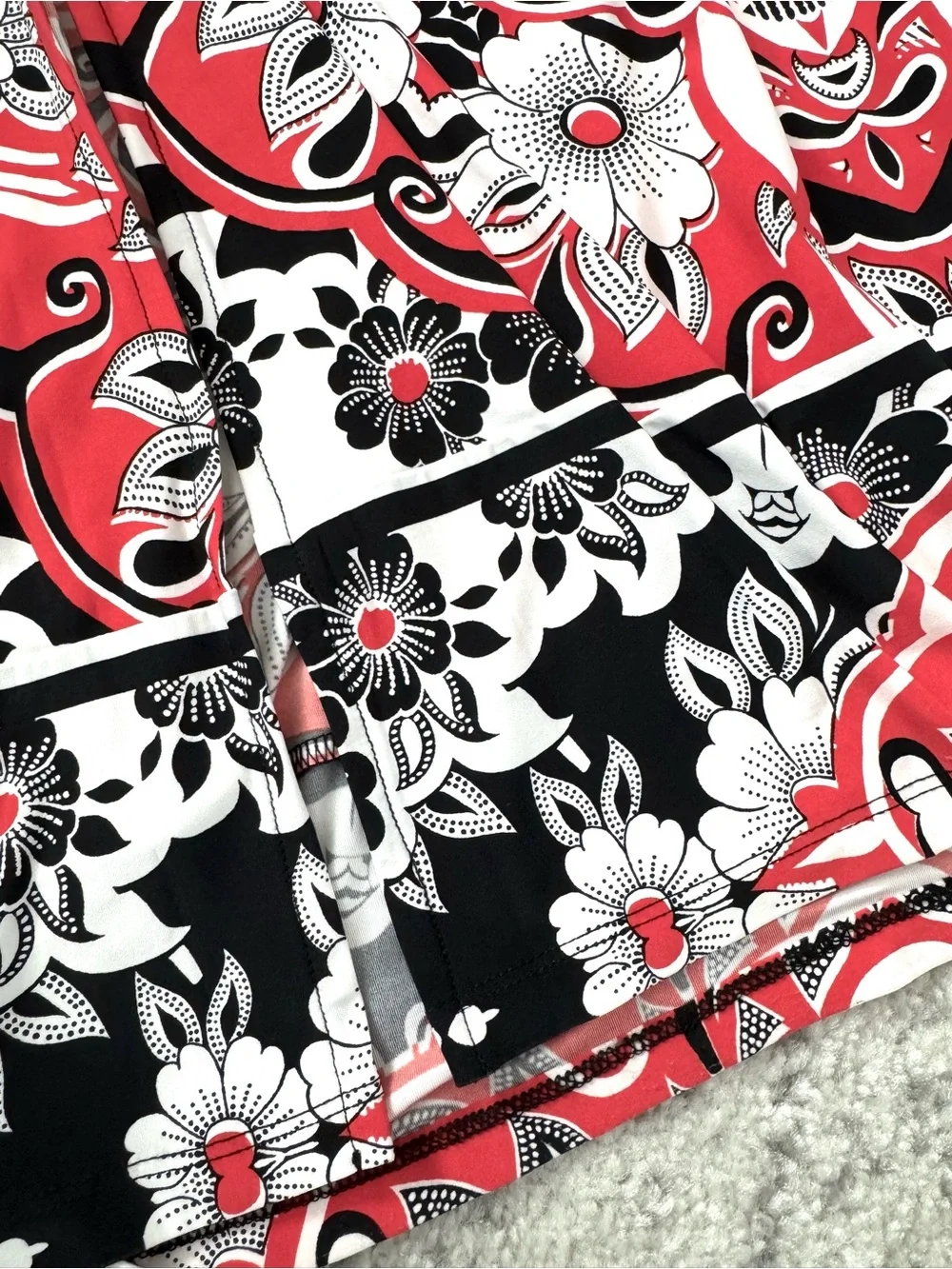 Red & Black Floral Skirt
